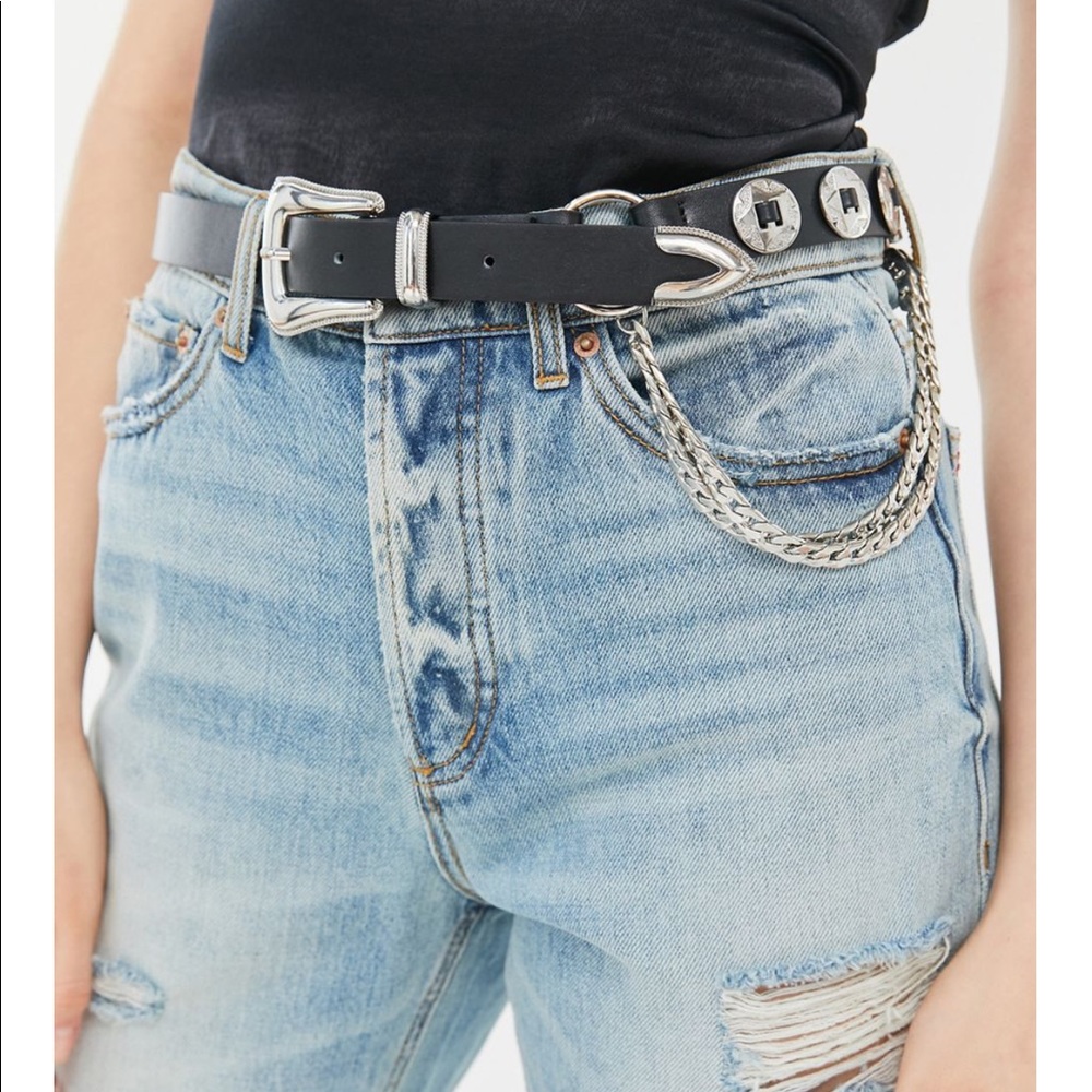 Hang Chain Western Belt WHITE